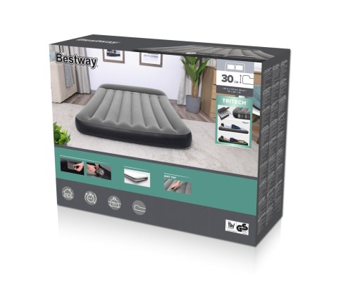Bestway 67462 Materac dmuchany turystyczny z wbudowaną pompą powietrza Tritech Twin 1.91m x 1.37m x Bestway 67462 Materac dmuchany turystyczny z wbudowaną pompą powietrza Tritech Twin 1.91m x 1.37m x