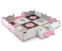 Mata piankowa puzzle Jolly 3x3 Shapes - Pink Grey Milly Mally
