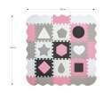 Mata piankowa puzzle Jolly 3x3 Shapes - Pink Grey Milly Mally