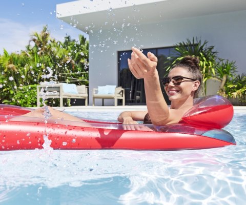 Bestway 43103 Dmuchany materac z siatkowanym dnem HydroLuxe Czerwony 1.60m x 84cm Bestway 43103 Dmuchany materac z siatkowanym dnem HydroLuxe Czerwony 1.60m x 84cm