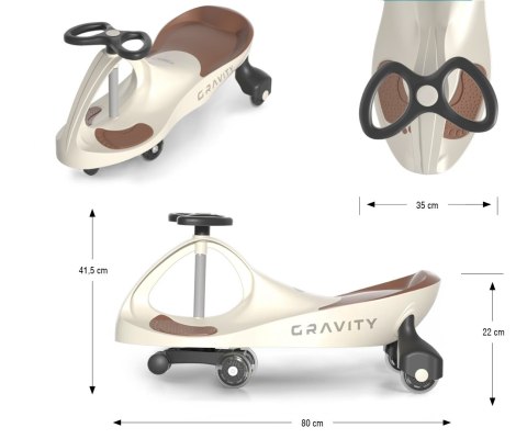 Milly Mally Jeździk Grawitacyjny Gravity Beige Brown Milly Mally Jeździk Grawitacyjny Gravity Beige Brown