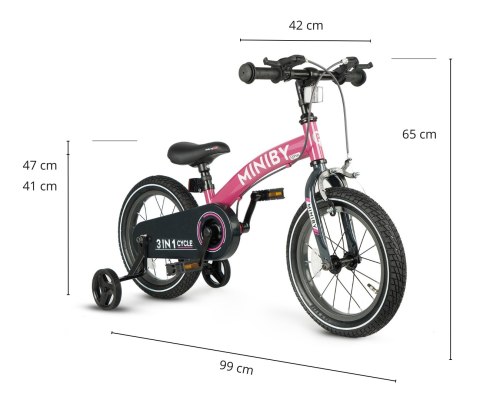 Qplay Rowerek Dziecięcy - Rowerek Biegowy Miniby 14 cali Rosa Qplay Rowerek Dziecięcy - Rowerek Biegowy Miniby 14 cali Rosa