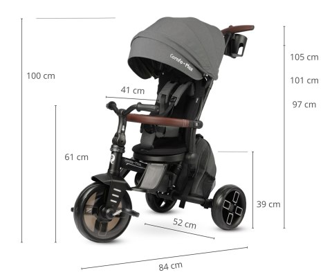 Qplay Rowerek Trójkołowy Comfo Max Grey Qplay Rowerek Trójkołowy Comfo Max Grey