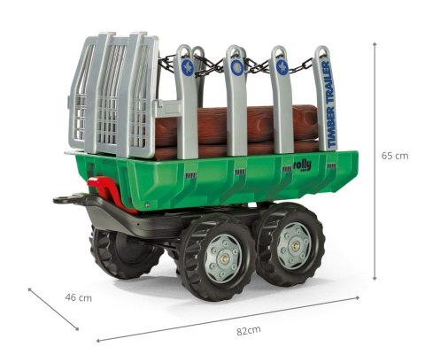 Rolly Toys 122158 Przyczepa Rolly-Timber Zielona do przewozu drzew, 2-osie Rolly Toys 122158 Przyczepa Rolly-Timber Zielona do przewozu drzew, 2-osie