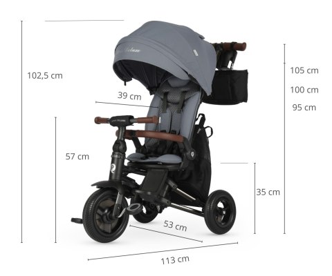 Qplay Rowerek Trójkołowy Nova Deluxe Grey Qplay Rowerek Trójkołowy Nova Deluxe Grey