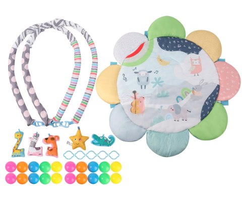 TinyMini JL639-2A Mata edukacyjna 2w1 Kwiat Zoo