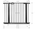 Milly Mally Bramka zabezpieczająca Barierka na schody z rozszerzeniami Guardy 104 Black