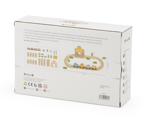 Viga 44257N PolarB Drewniana kolejka z torami i stacją