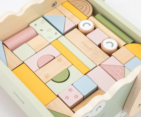 Viga 44278 PolarB Drewniany pchacz krokodyl z klockami