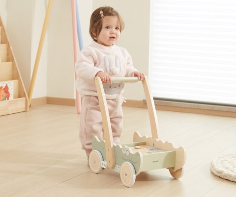 Viga 44278 PolarB Drewniany pchacz krokodyl z klockami