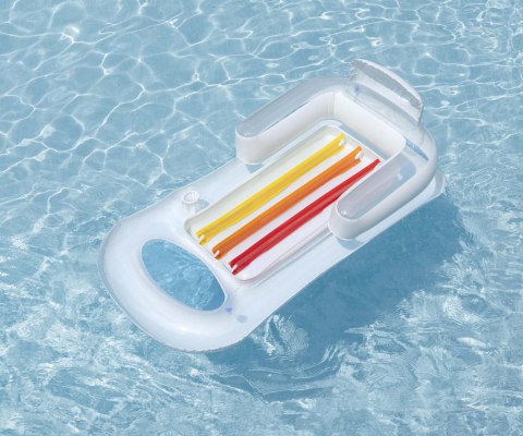 Bestway 43028 Dmuchany materac plażowy z oparciem i podłokietnikami Bialy 1.61m x 84cm