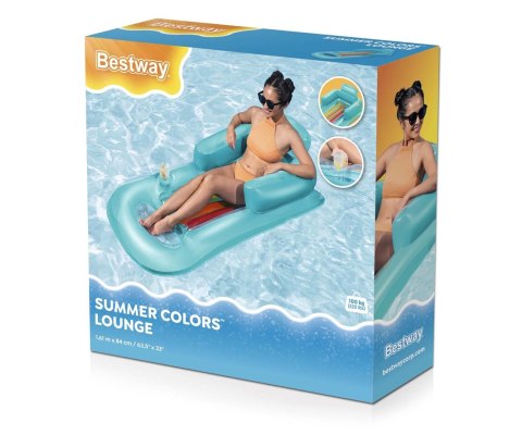 Bestway 43028 Dmuchany materac plażowy z oparciem i podłokietnikami Niebieski 1.61m x 84cm