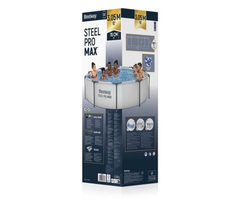 Bestway 56406 Basen stelażowy Steel Pro Max okrągły 3.05m x 76cm