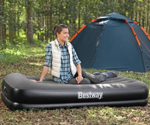 Bestway 671BT Materac dmuchany turystyczny z wbudowaną pompą powietrza Tritech Twin 1.91m x 97cm x 3