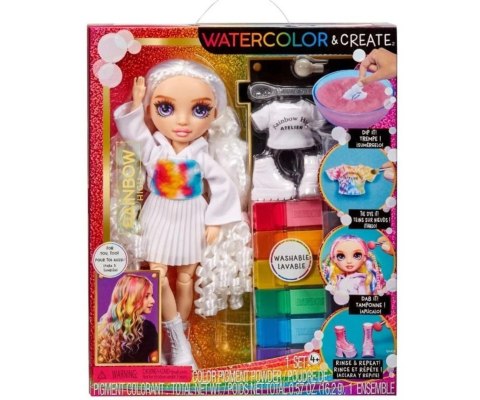 MGA 507581 Rainbow High Watercolor And Create Lalka Do Malowania Z Fioletowymi Oczami