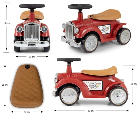 Milly Mally Pojazd Royce Burgund