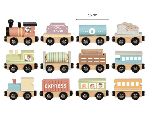 Tooky Toy TH647N Zestaw małej kolei drewnianej