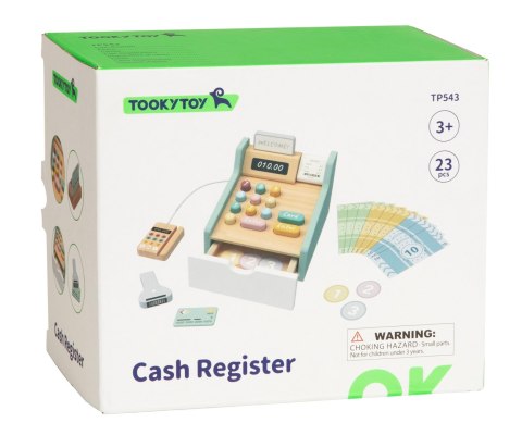 Tooky Toy TP543 Drewniana kasa sklepowa