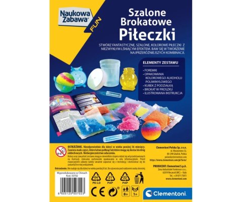 Clementoni 50702 Naukowa Zabawa Lab Szalone Brokatowe Piłeczki