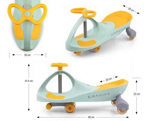 Jeździk Grawitacyjny Gravity Lime Yellow Milly Mally