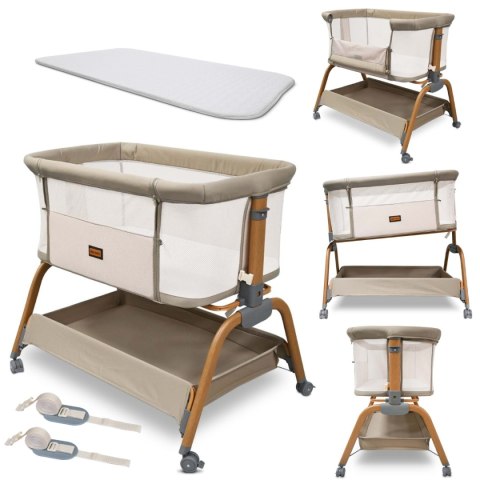 Milly Mally Łóżeczko Dostawne Nino Beige