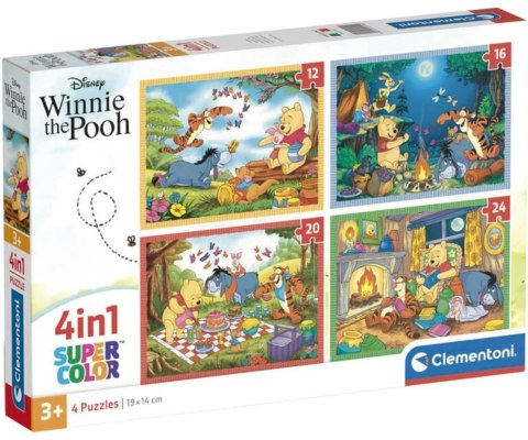 Clementoni 21514 Puzzle 4 w 1 Super Kolor Disney Kubuś Puchatek