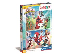 Clementoni 21625 Puzzle 2 x 60 El Super Kolor Spidey And His Amazing Friends