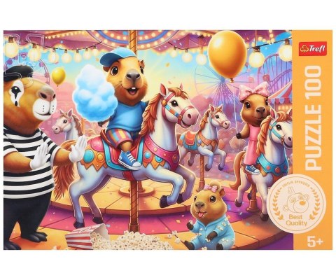 Trefl 16566 Puzzle Kapibary na wakacjach 100 elementów