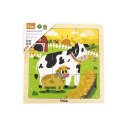 Viga 44623 Puzzle na podkładce 9 elementów - Krowa