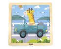 Viga 44629 Puzzle na podkładce 9 elementów - auto