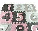 Mata piankowa puzzle Jolly 3x3 Digits - Pink Grey Milly Mally